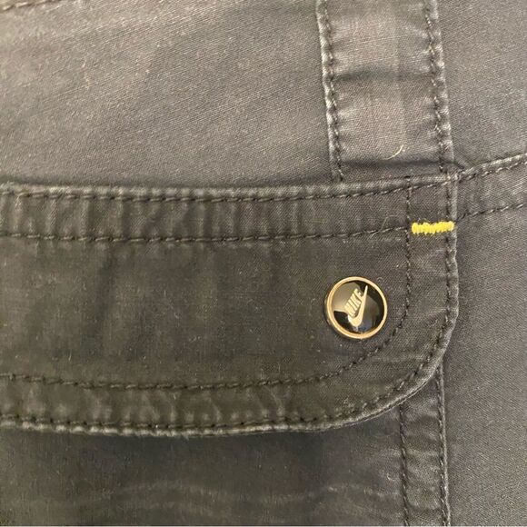 Nike vintage Women's long roll tab Bermuda cargo Shorts lo mid rise cotton L - Picture 5 of 12